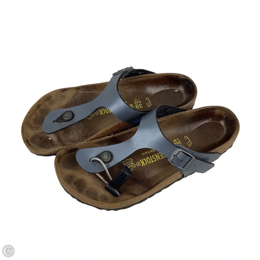 Sandals Flats By Birkenstock In Navy, Size: 7 (38)