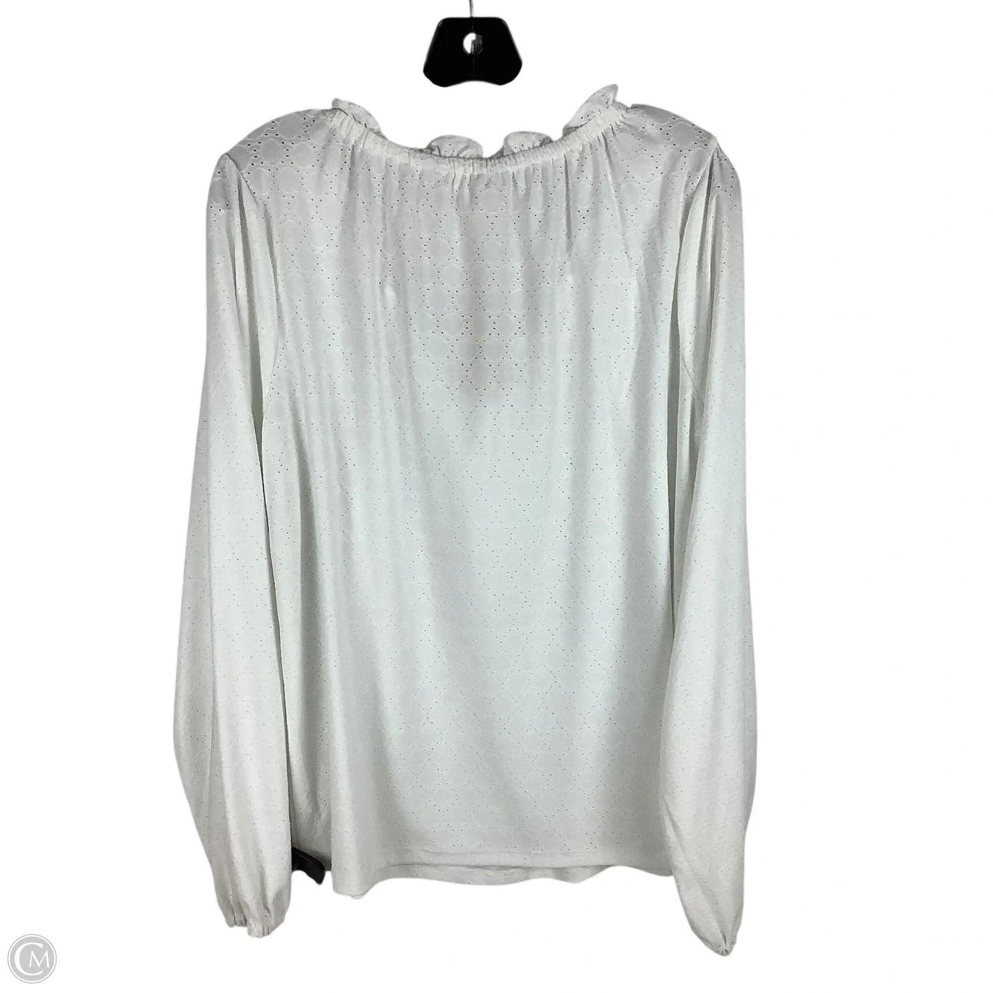 Top Long Sleeve Designer By Michael Kors In White, Size: L