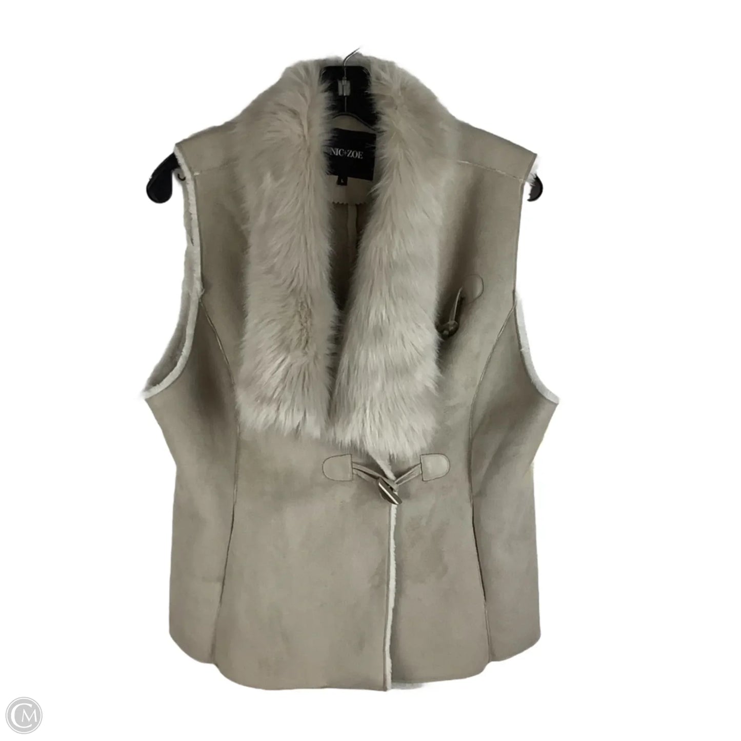 Vest Faux Fur & Sherpa By Nic + Zoe In Beige, Size: L