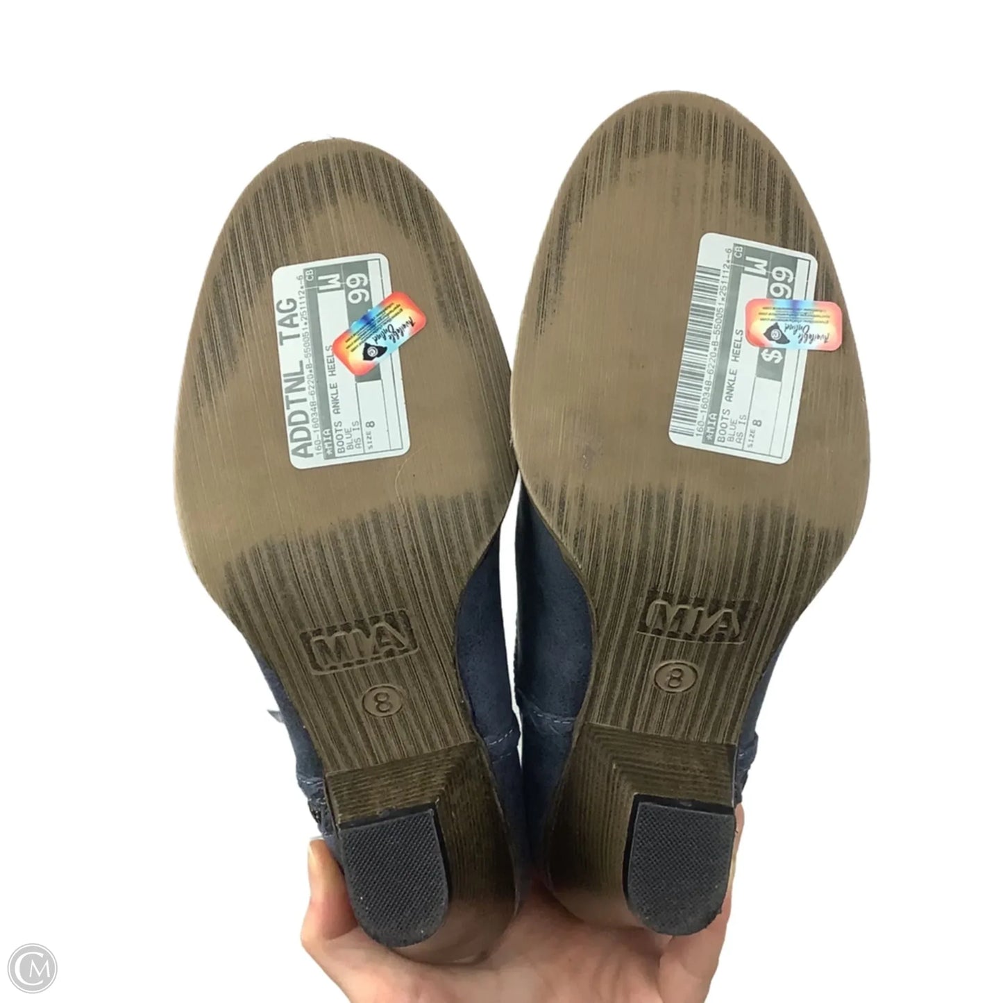 Boots Ankle Heels By Mia In Blue, Size: 8