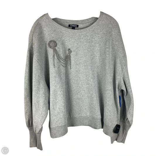 Sweatshirt Collar By Express In Grey, Size: Xl