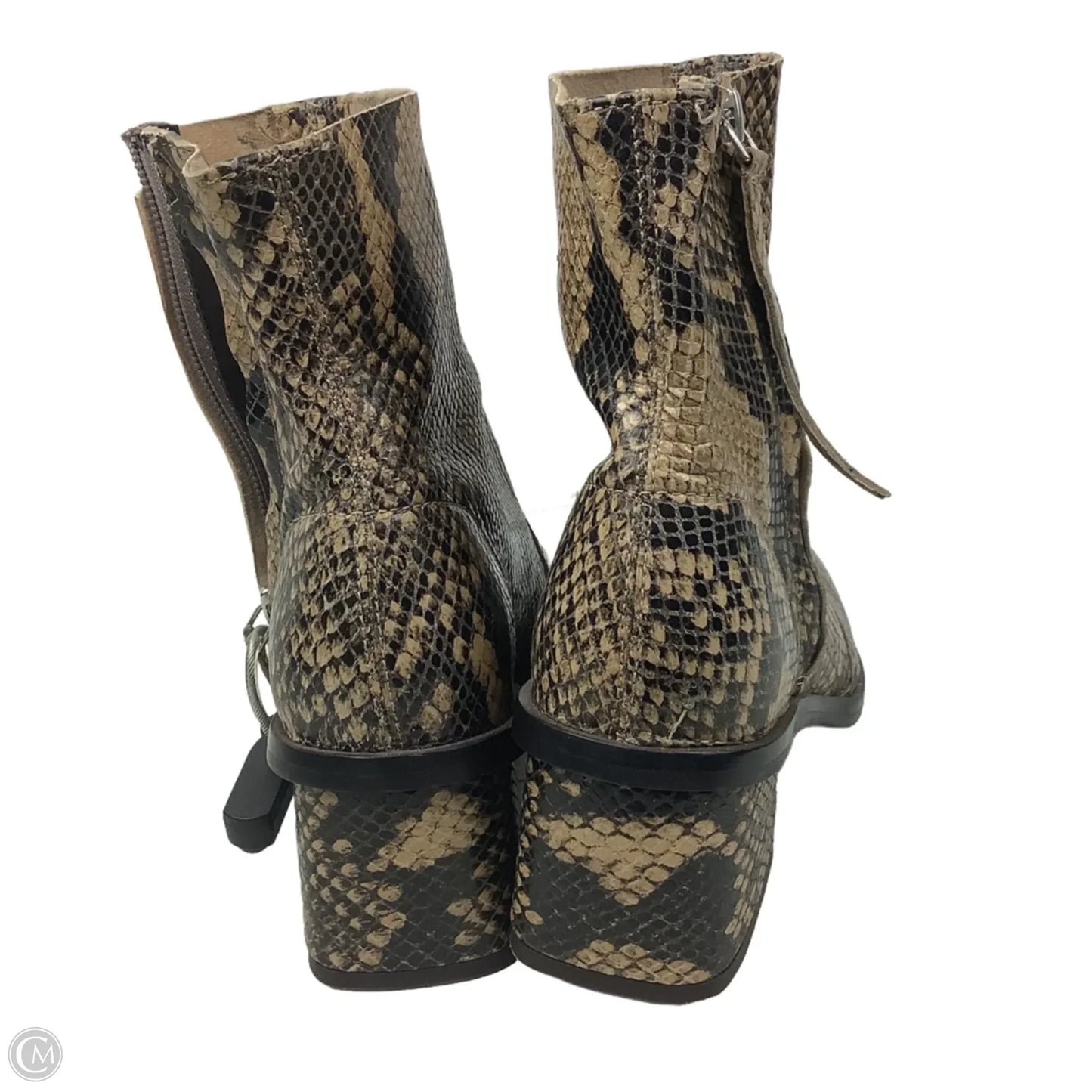 Boots Ankle Heels By Top Shop In Animal Print, Size: 6.5