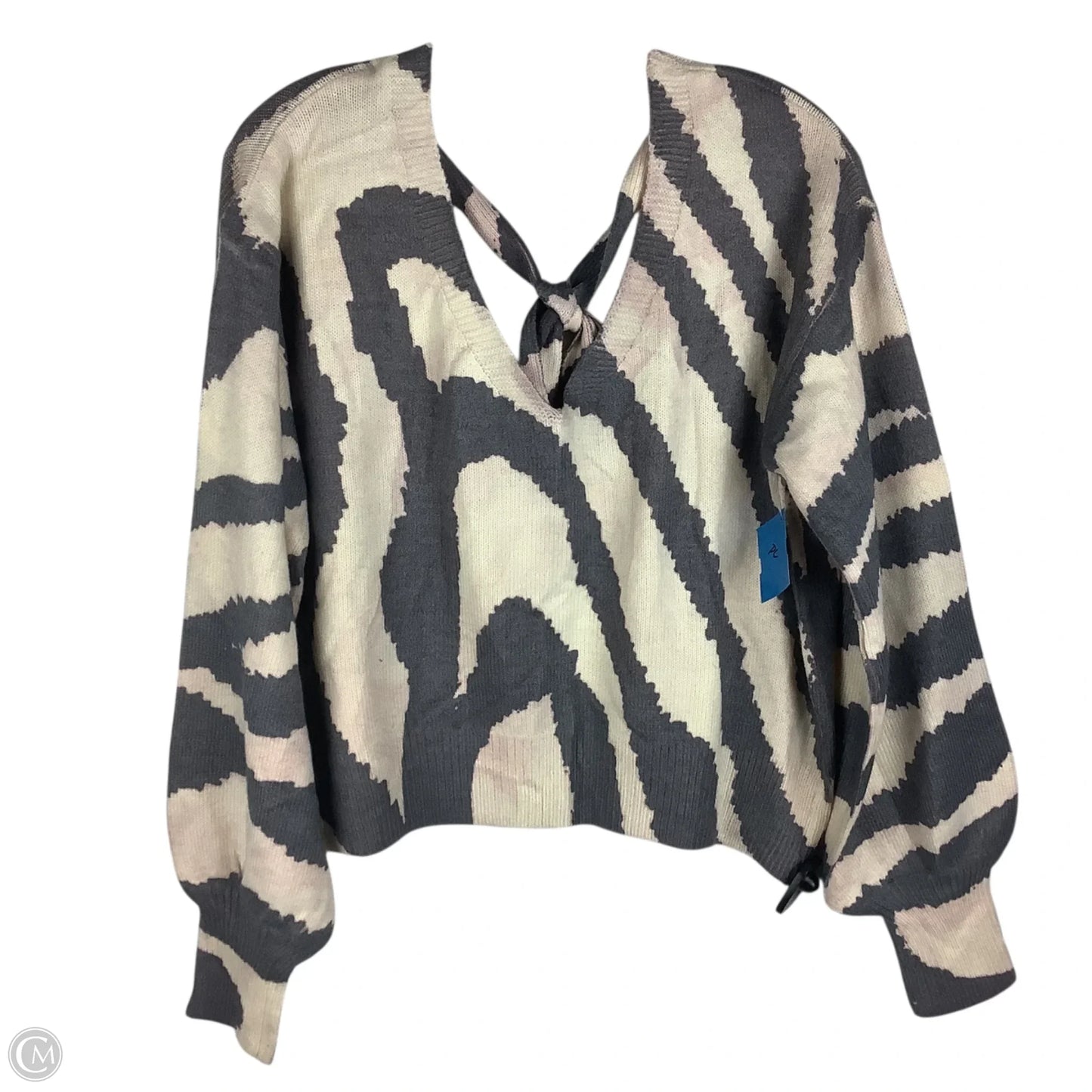 Sweater By Pol In Grey & Pink, Size: S