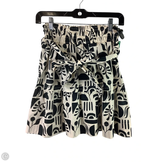 Skirt Mini & Short By Anthropologie In Black & Cream, Size: Xxs