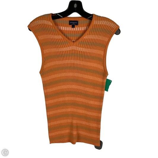 Top Sleeveless Luxury Designer By Burberry In Orange, Size: Xl