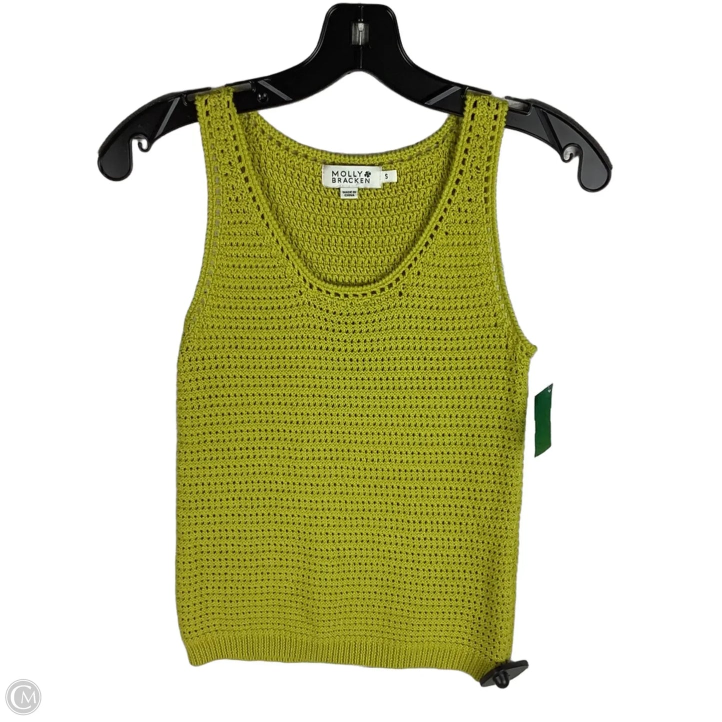 Top Sleeveless By Molly Bracken In Green, Size: S