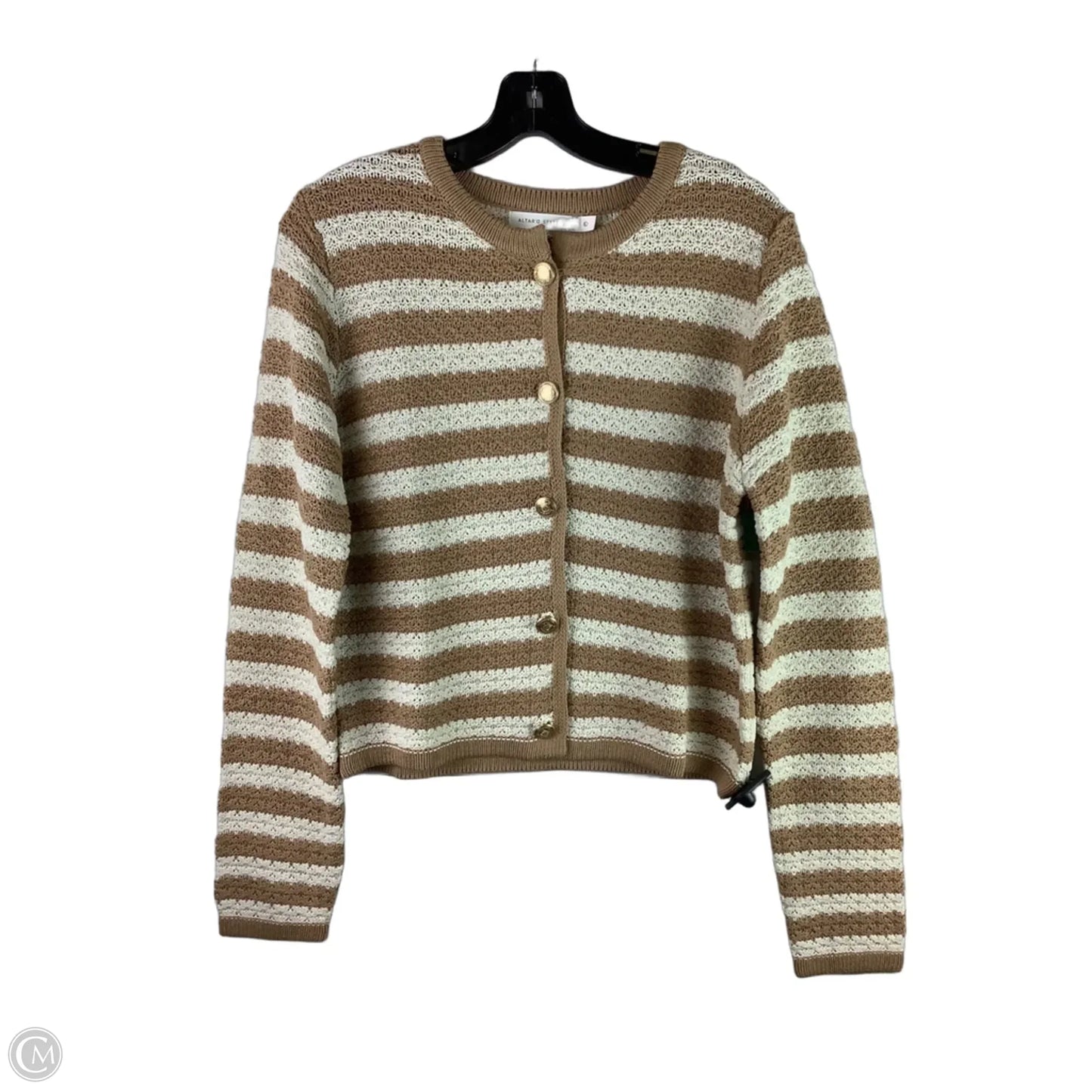 Sweater Cardigan By Altard State In Brown & Cream, Size: L