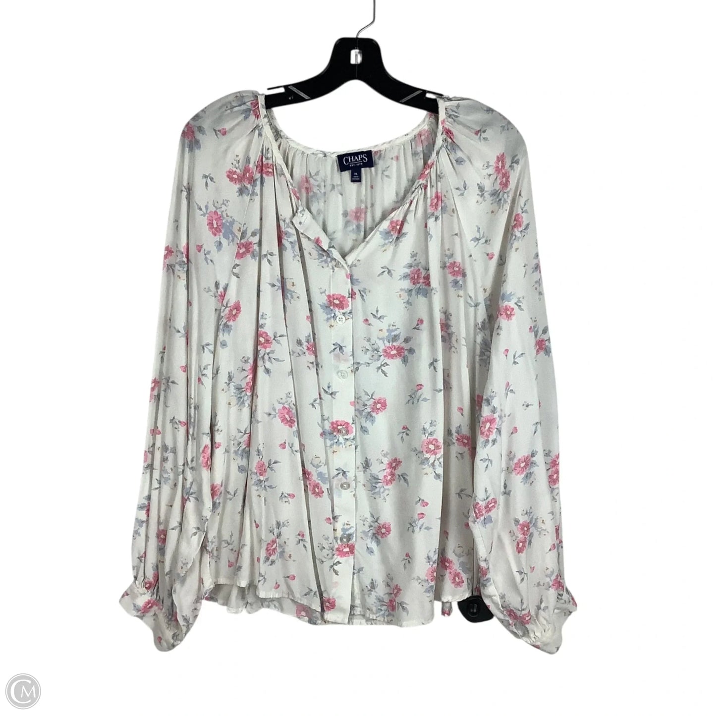 Top Long Sleeve By Chaps In Floral Print, Size: Xl