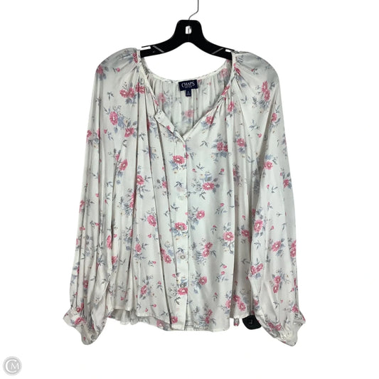 Top Long Sleeve By Chaps In Floral Print, Size: Xl