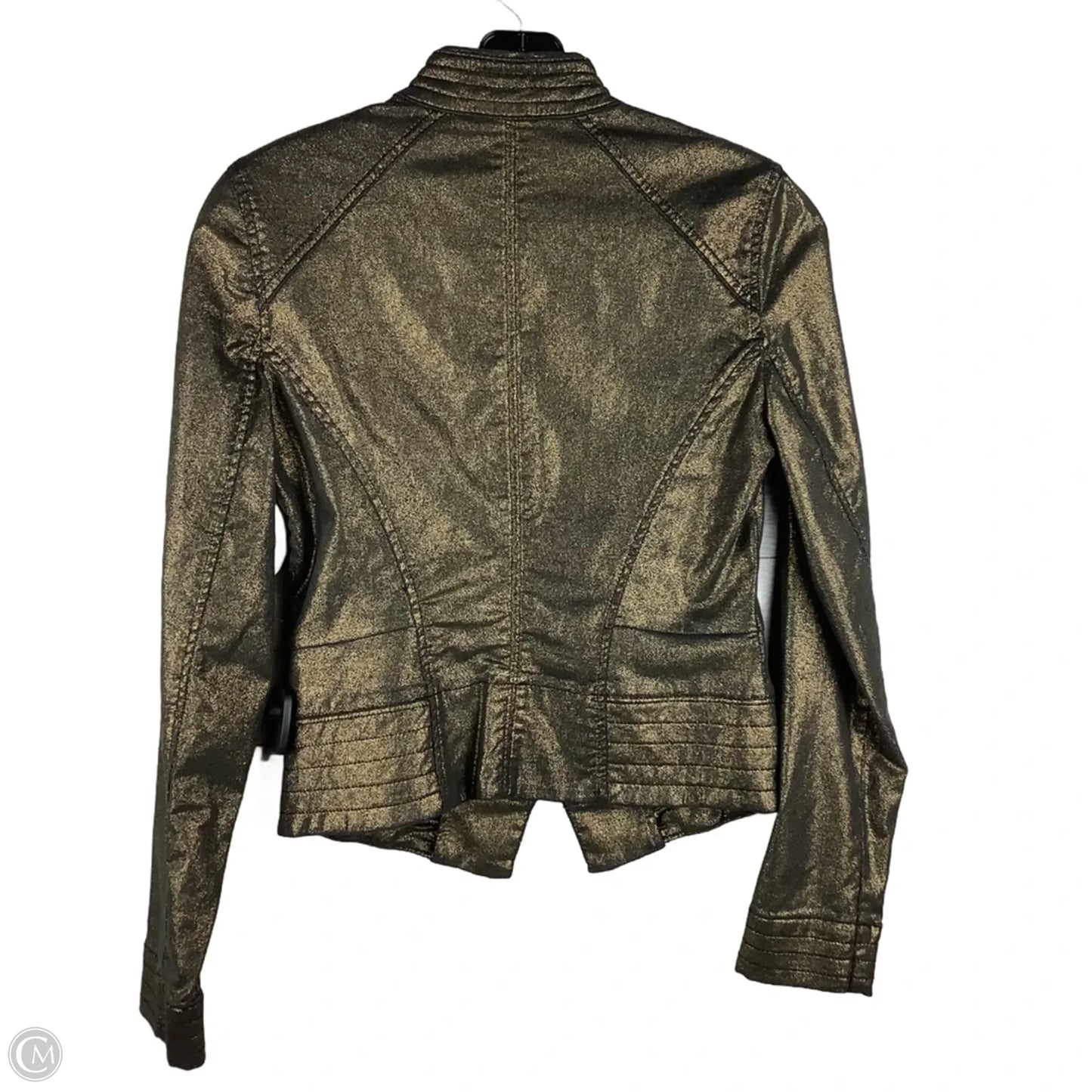 Jacket Moto By White House Black Market In Gold, Size: 00