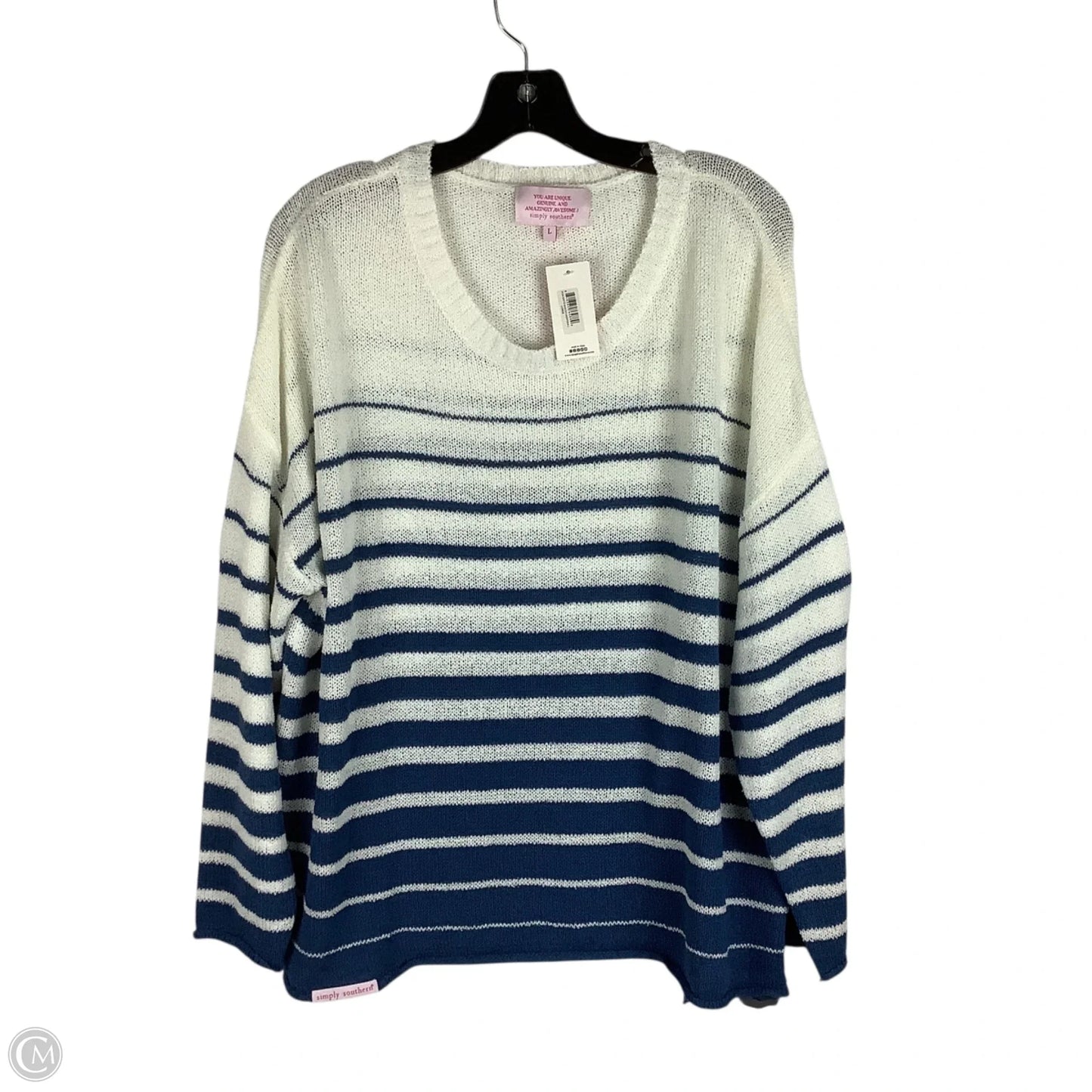 Sweater By Simply Southern In Striped Pattern, Size: L