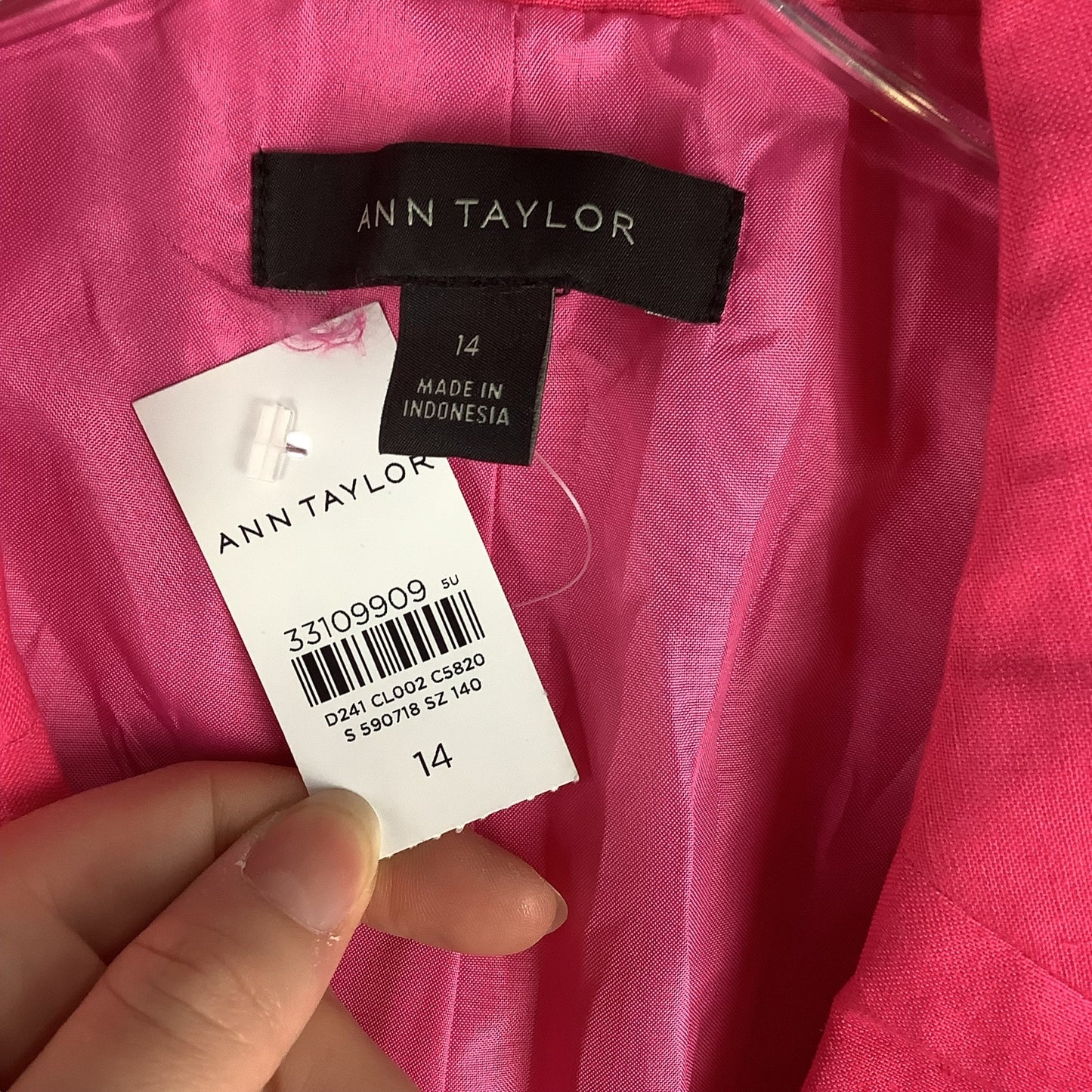 Blazer By Ann Taylor In Pink, Size: 14