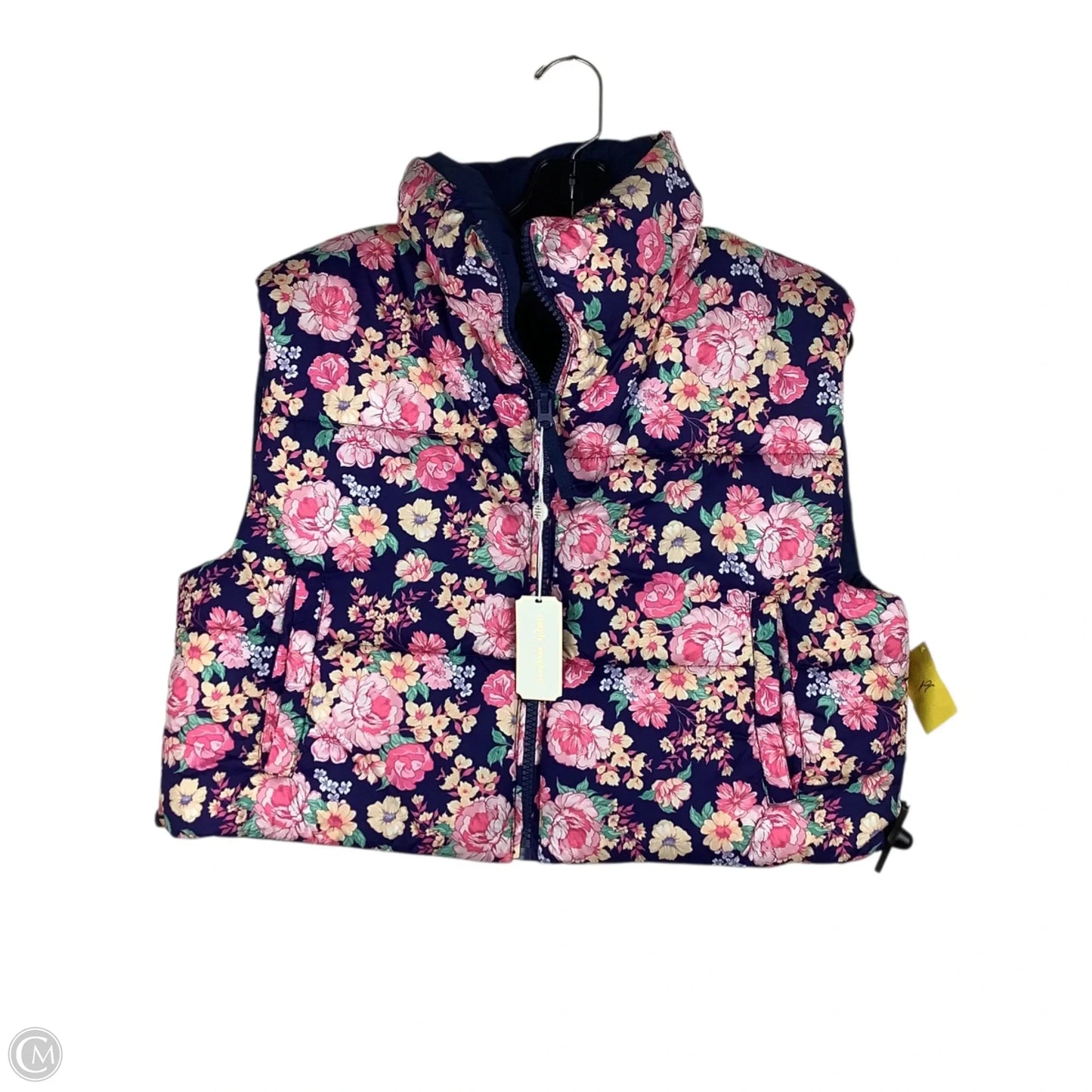 Vest Puffer & Quilted By Simply Southern In Floral Print, Size: L