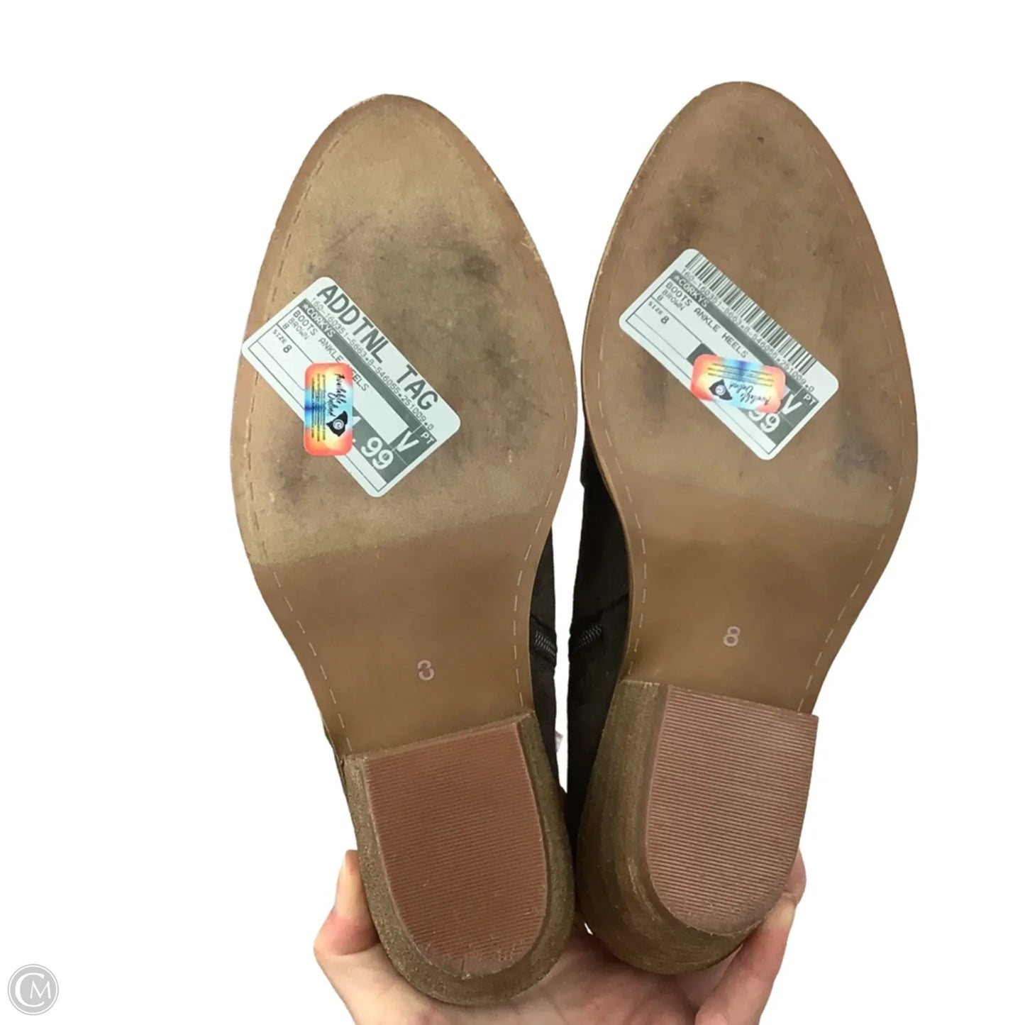 Boots Ankle Heels By Corkys In Brown, Size: 8