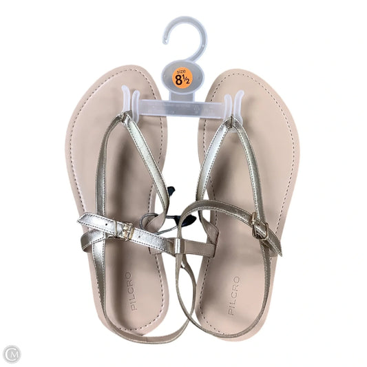 Sandals Flats By Pilcro In Gold, Size: 8.5 (39)