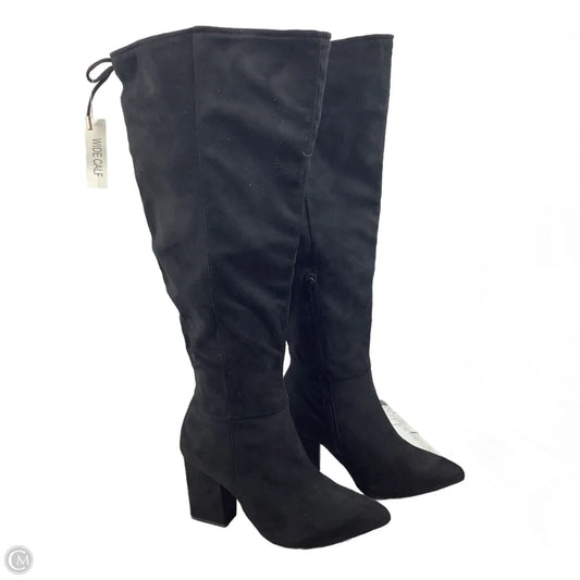 Boots Mid-calf Heels By Cato In Black, Size: 9 wide calf