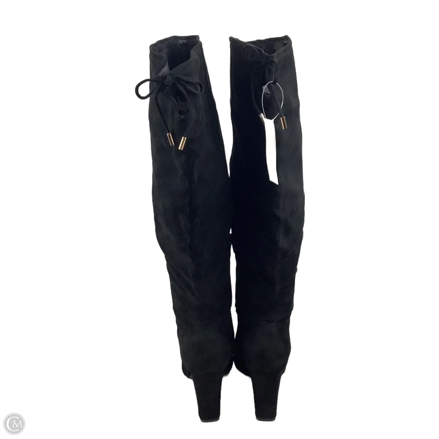 Boots Mid-calf Heels By Cato In Black, Size: 9 wide calf