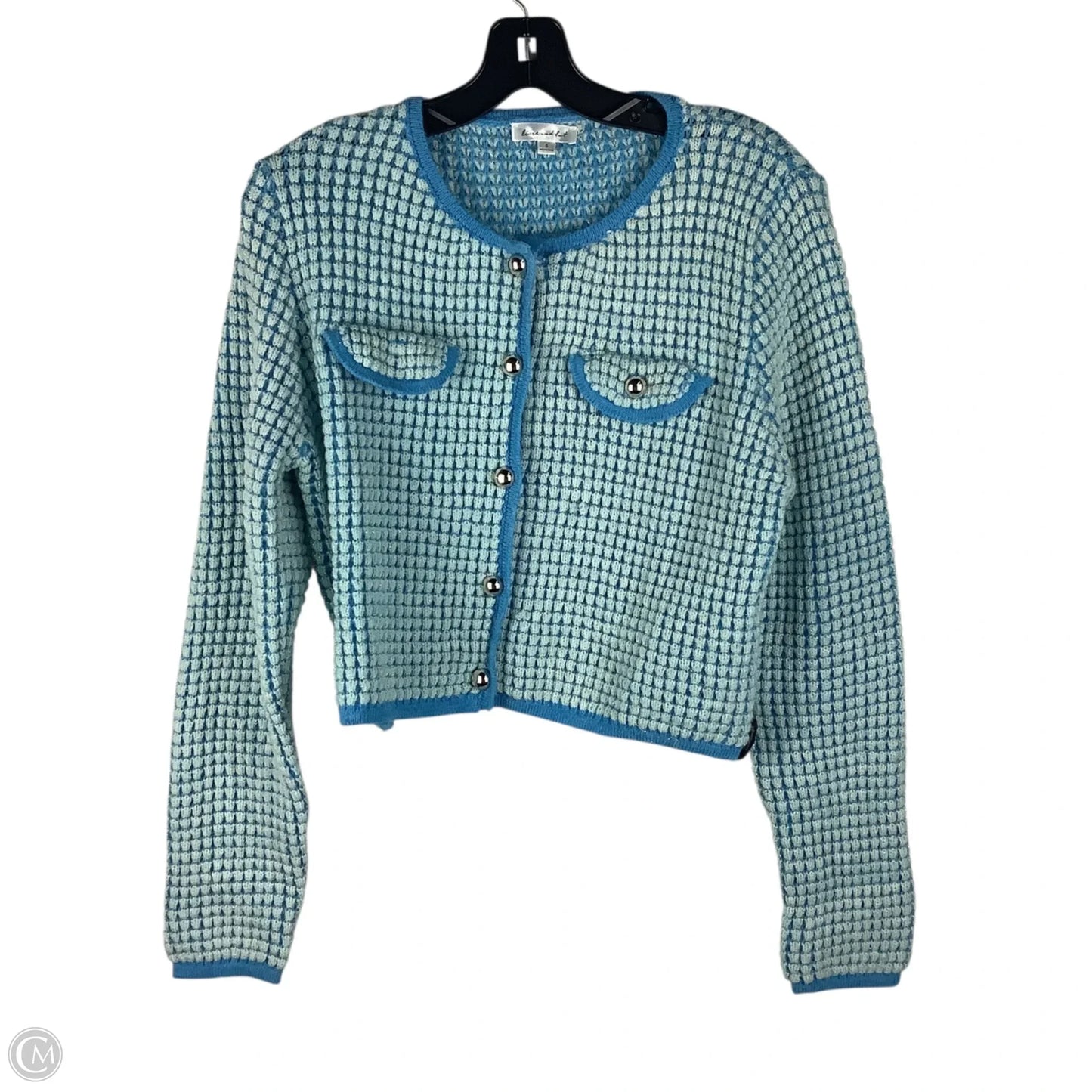 Sweater Cardigan By Line & Dot In Blue, Size: S