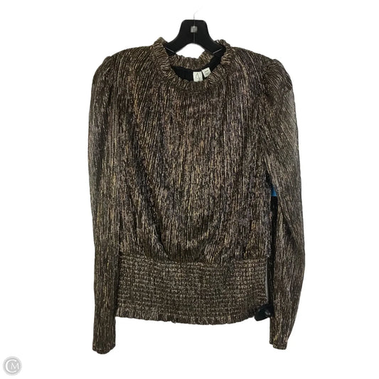Top Long Sleeve By Joie In Gold, Size: M
