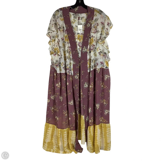 Kimono By Cato In Purple & Yellow, Size: 4x (26/28)