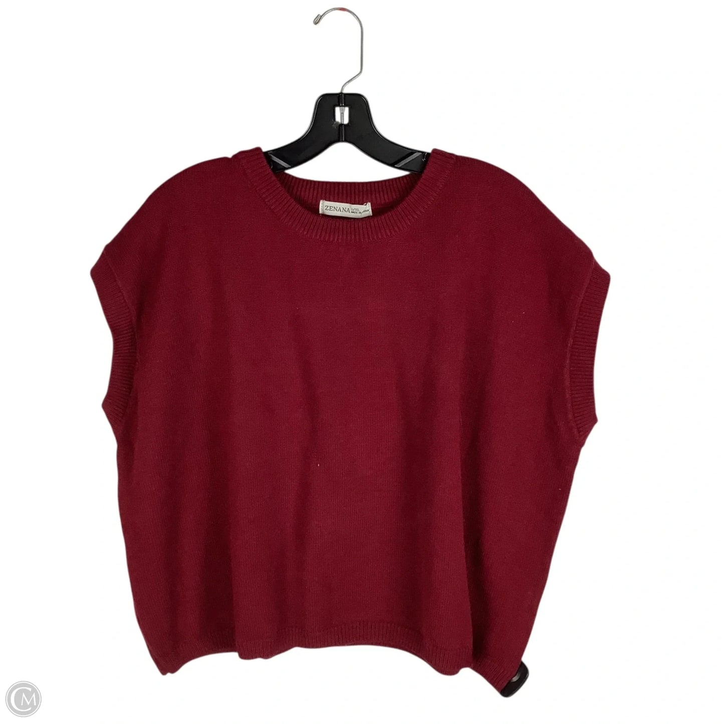 Sweater Short Sleeve By Zenana In Red, Size: L/XL