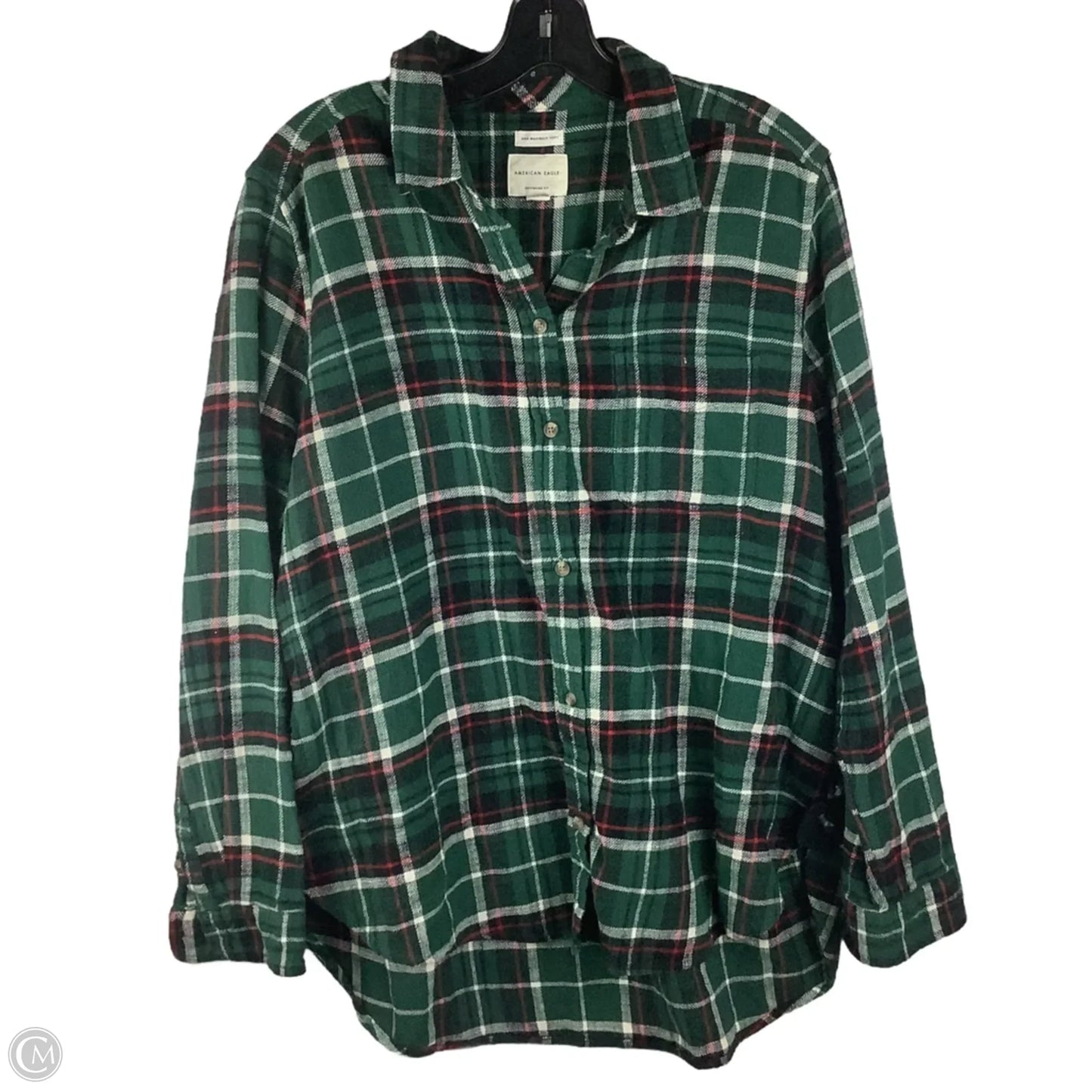 Top Long Sleeve By American Eagle In Green, Size: Xl