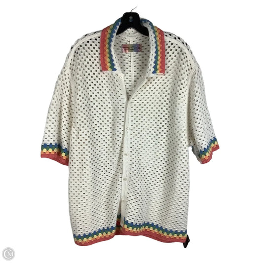 Sweater Short Sleeve By Abercrombie And Fitch In White, Size: Xxl