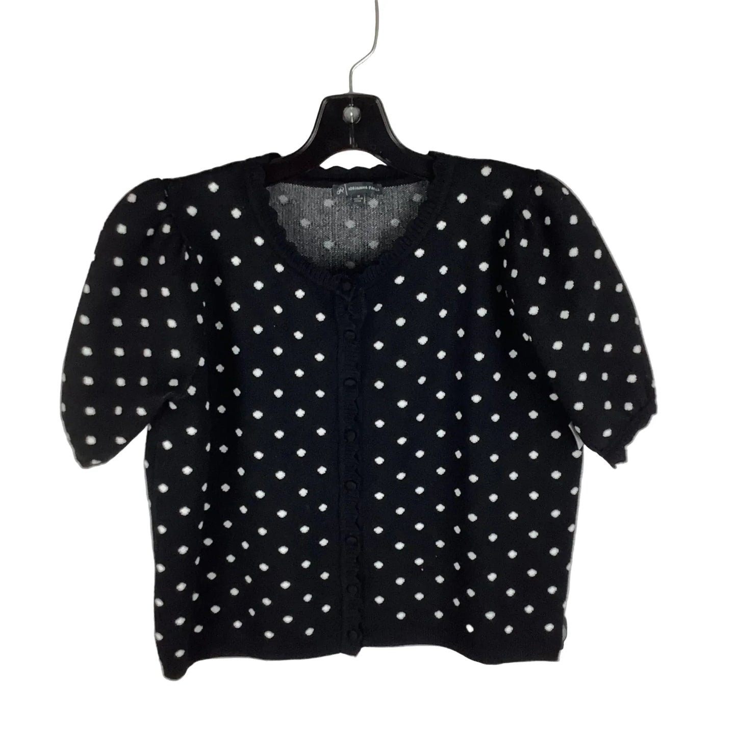 Sweater Short Sleeve By Adrianna Papell In Polkadot Pattern, Size: M