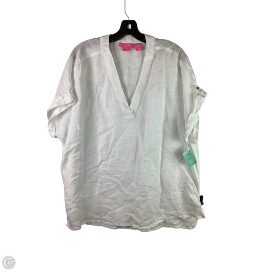 Top Short Sleeve By Isaac Mizrahi In White, Size: 1x