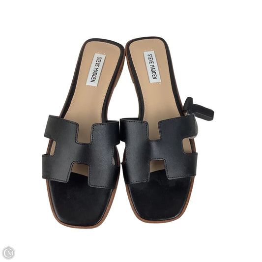Sandals Flats By Steve Madden In Black, Size: 10