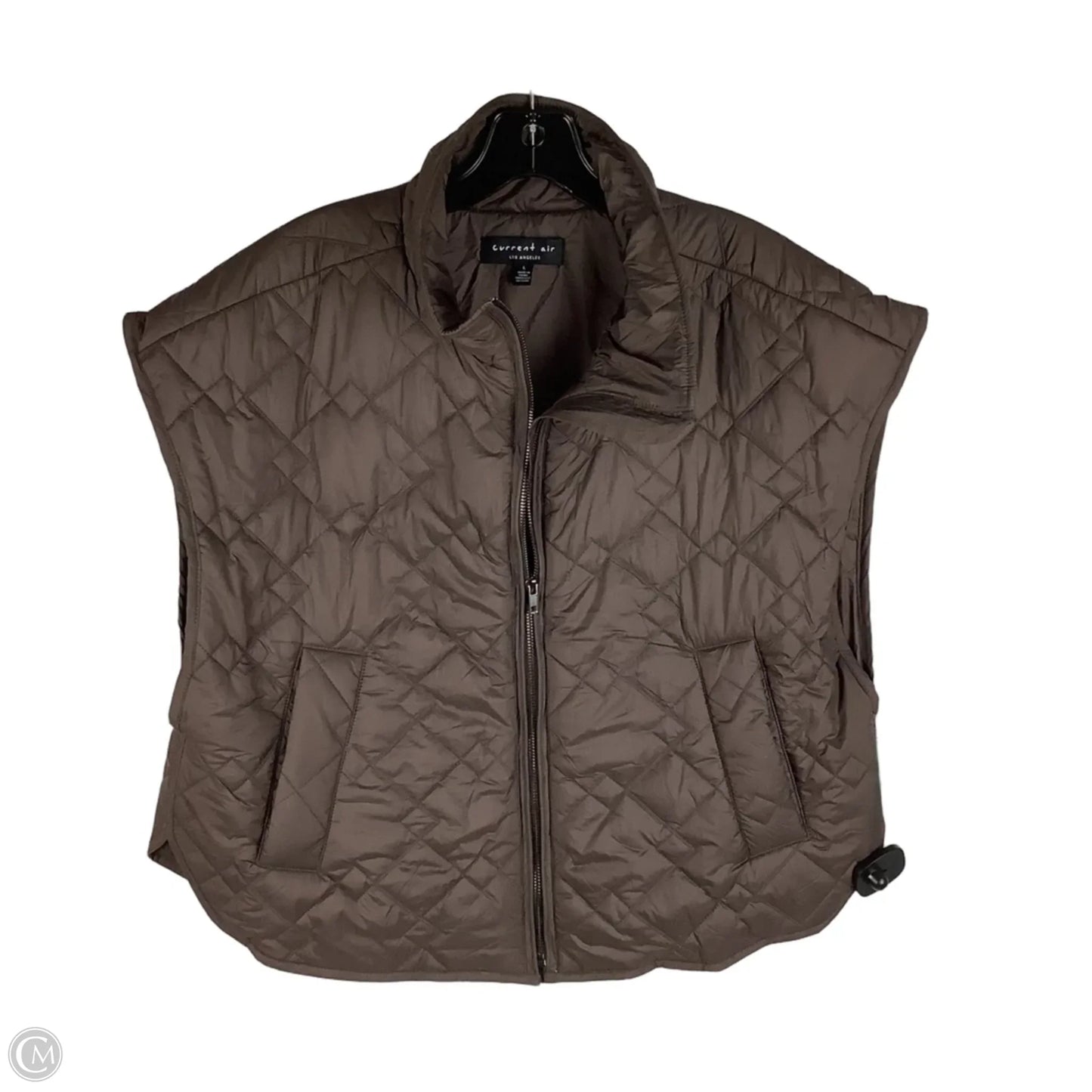 Vest Puffer & Quilted By Current Air In Brown, Size: L