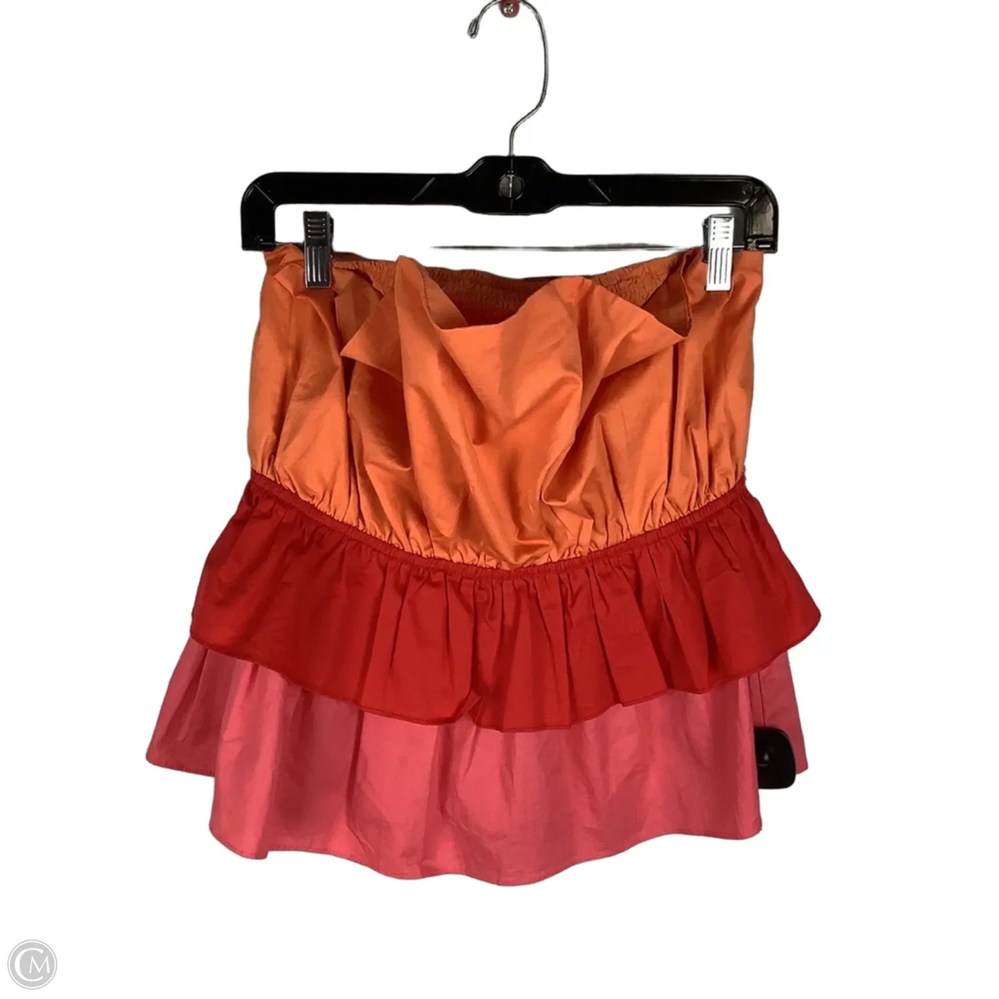 Top Sleeveless By Vestique In Orange & Red, Size: M