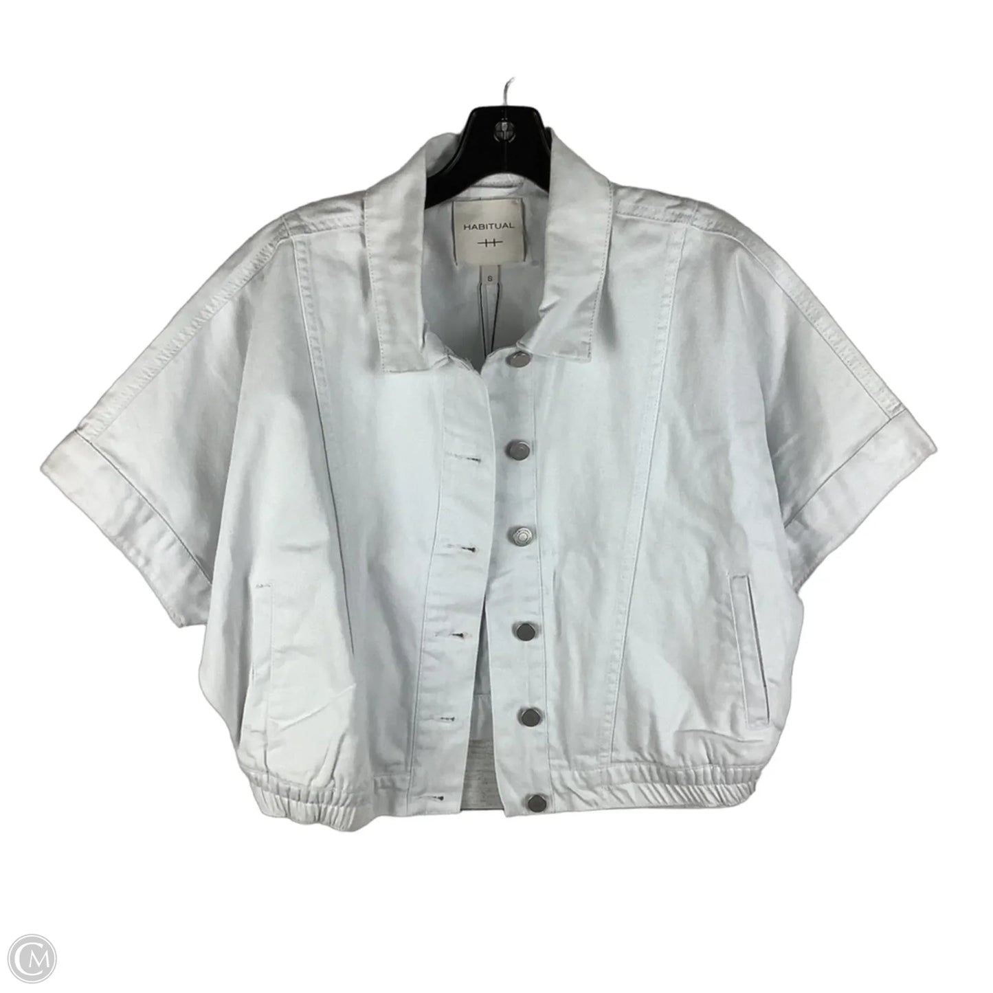 Top Short Sleeve By Habitual In White Denim, Size: S