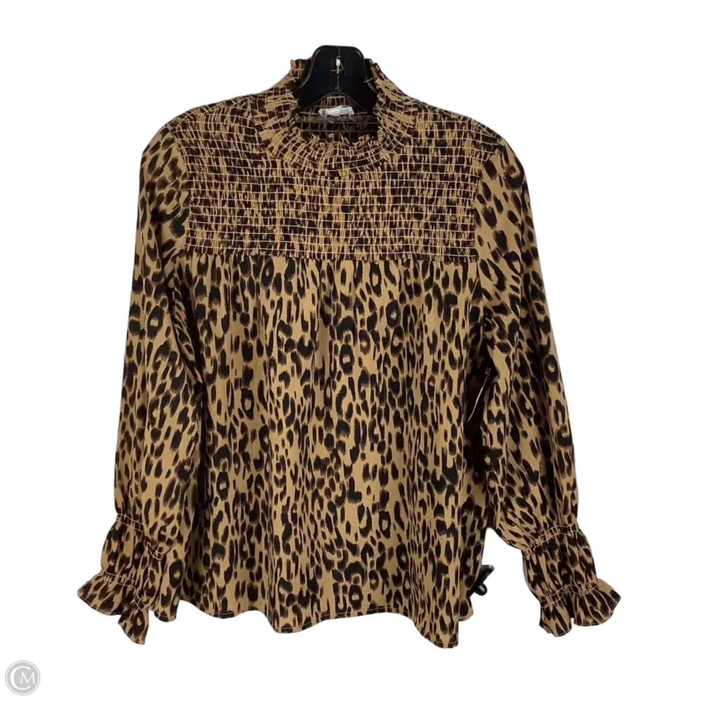 Top Long Sleeve By Thml In Animal Print, Size: S