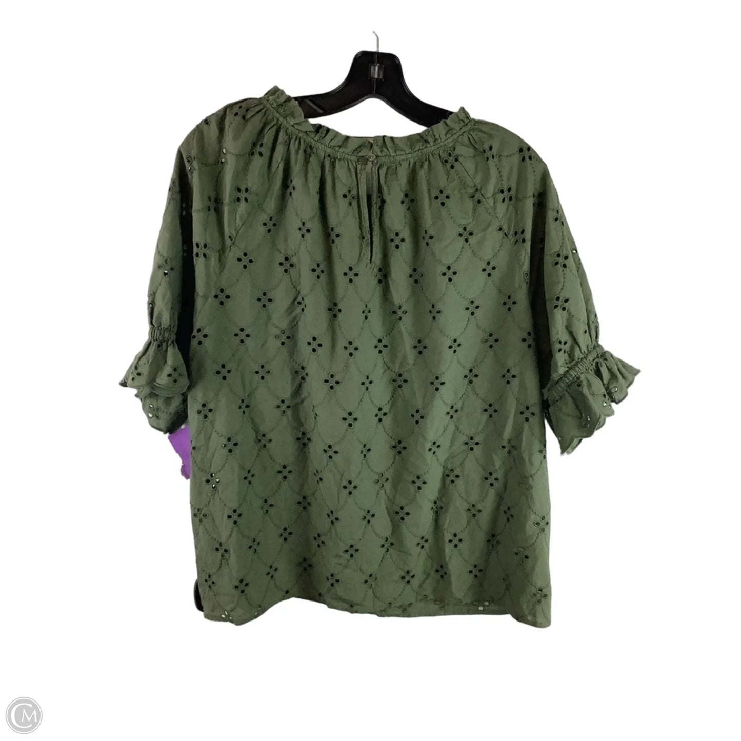 Top Short Sleeve By Loft In Green, Size: L