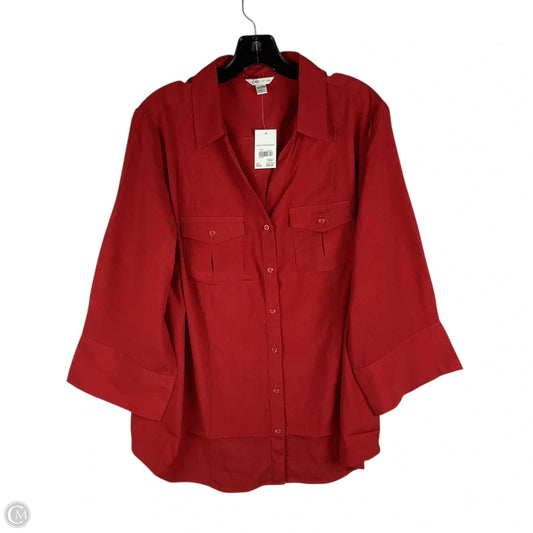 Top Long Sleeve By Cato In Red, Size: 1x (18/20)
