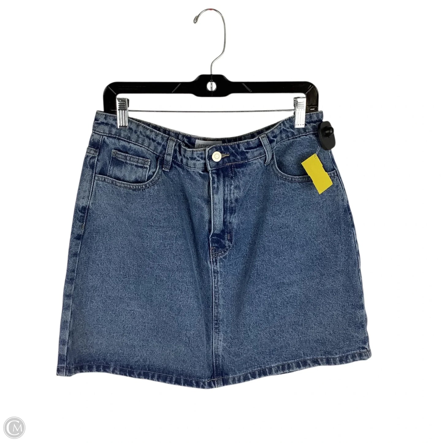 Skirt Mini & Short By Cmc In Blue Denim, Size: L