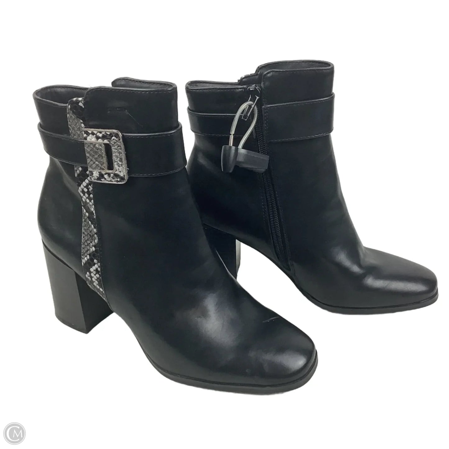 Boots Ankle Heels By Limited In Black, Size: 8.5