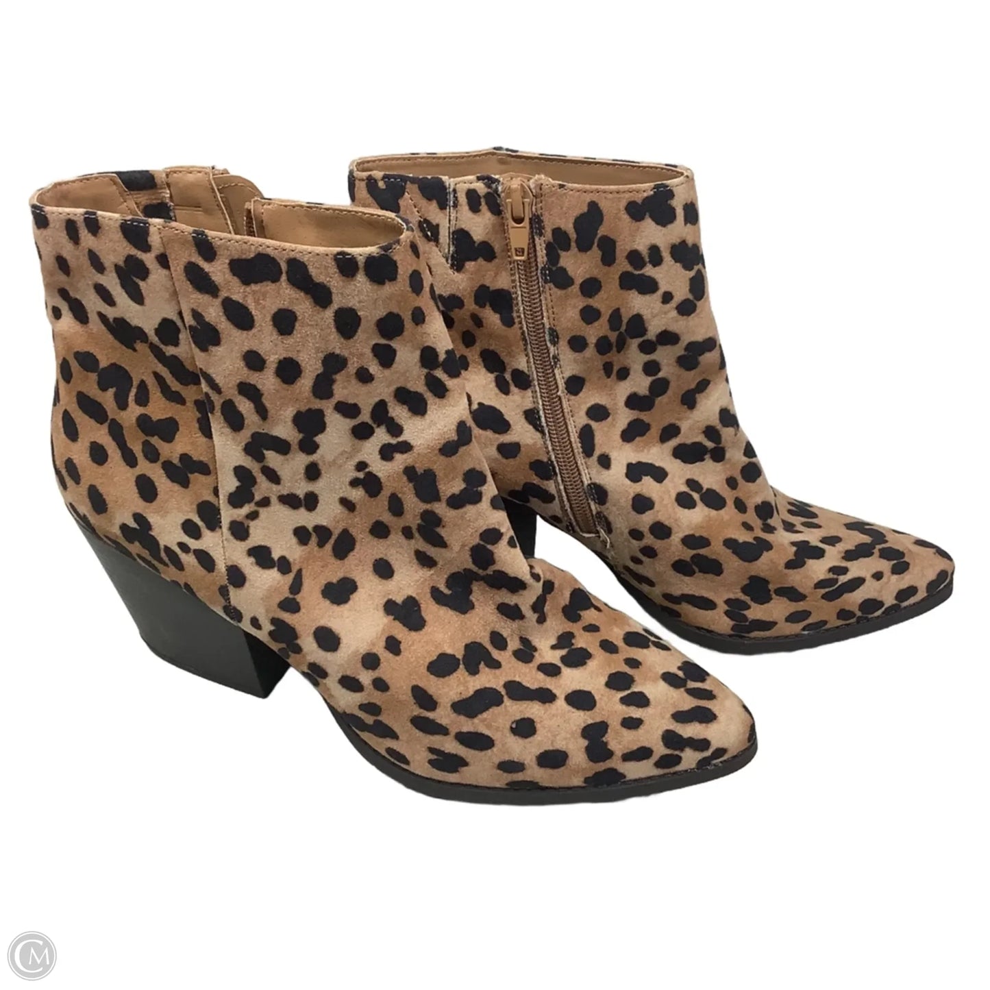 Boots Ankle Heels By Kaari Blue In Animal Print, Size: 9