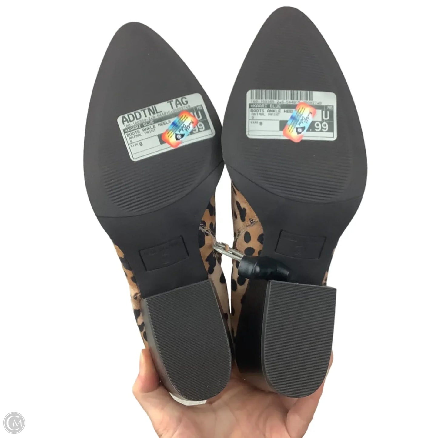 Boots Ankle Heels By Kaari Blue In Animal Print, Size: 9