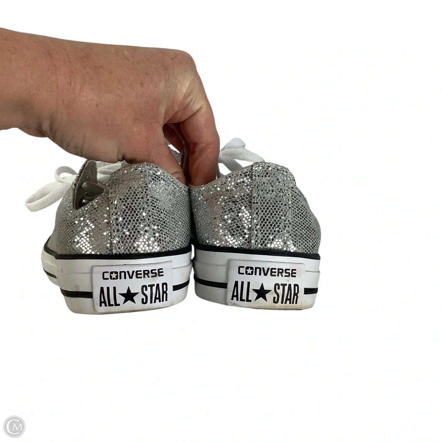 Shoes Sneakers By Converse In Silver, Size: 6
