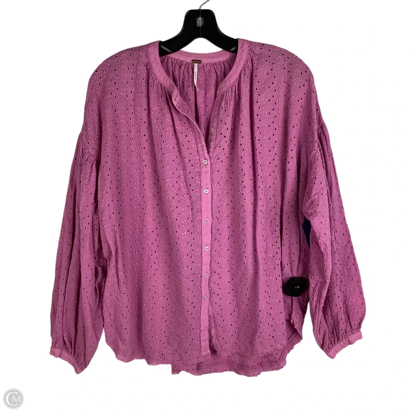 Top Long Sleeve By Free People In Pink, Size: S