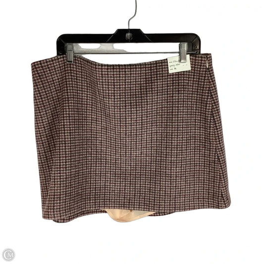 Skort Mini & Short By Abercrombie And Fitch In Plaid Pattern, Size: Xl