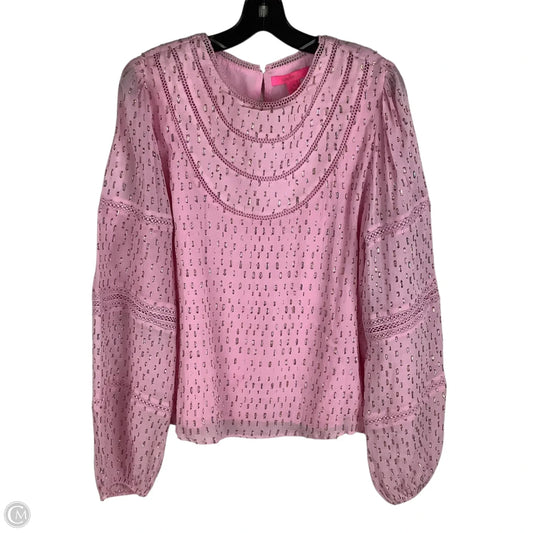 Top Long Sleeve Designer By Lilly Pulitzer In Pink, Size: Xl