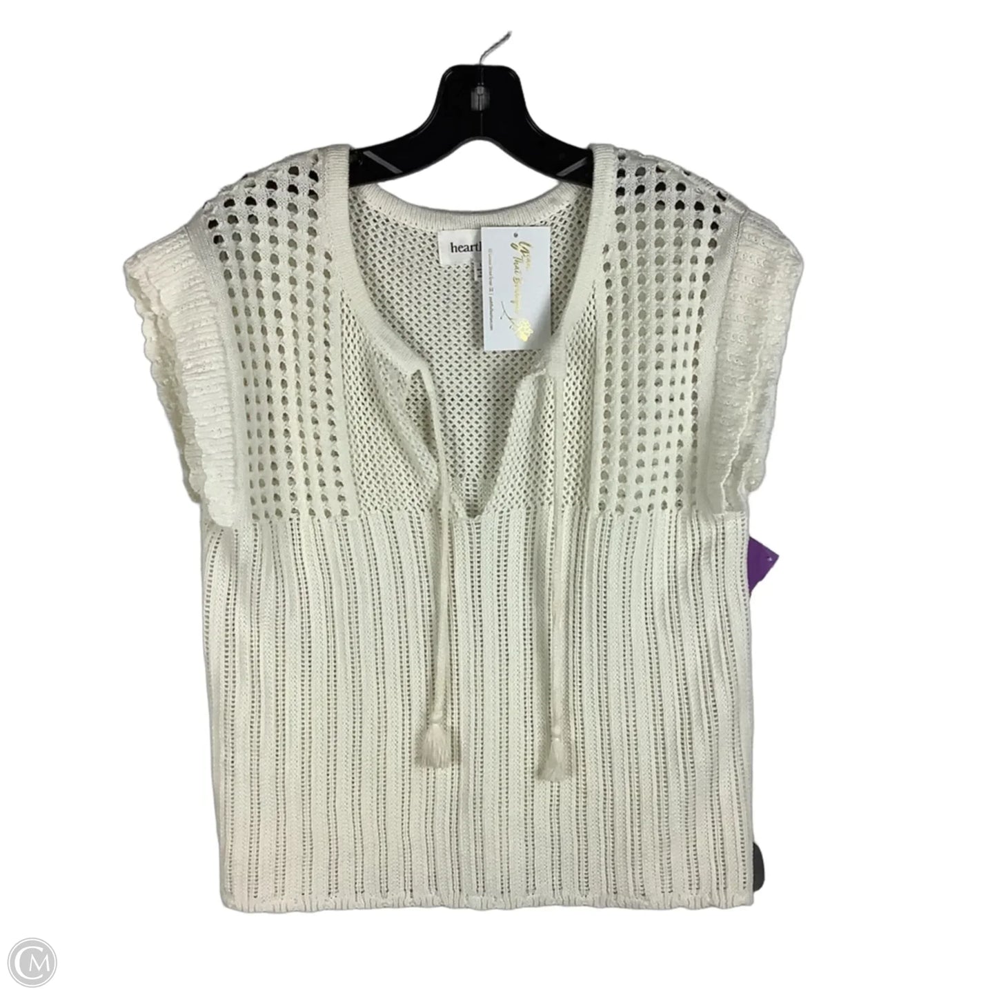 Top Short Sleeve By Heartloom In White, Size: L