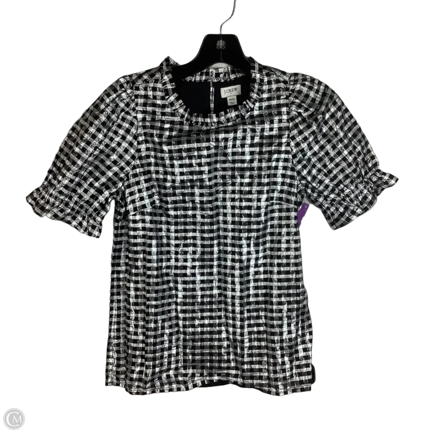 Top Short Sleeve By J. Crew In Silver, Size: Xxs