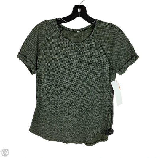 Athletic Top Short Sleeve By Lululemon In Green, Size: Estimated 2