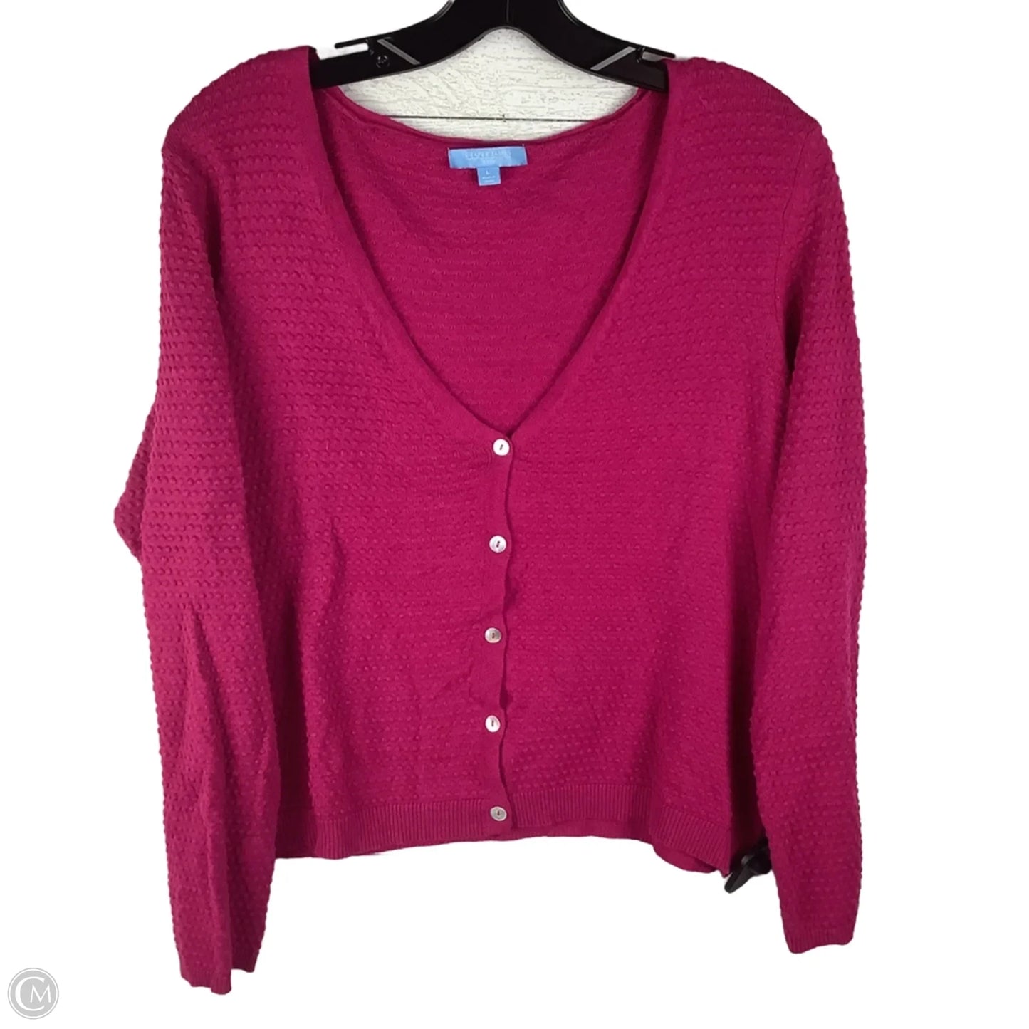 Sweater Cardigan By Draper James In Pink, Size: L