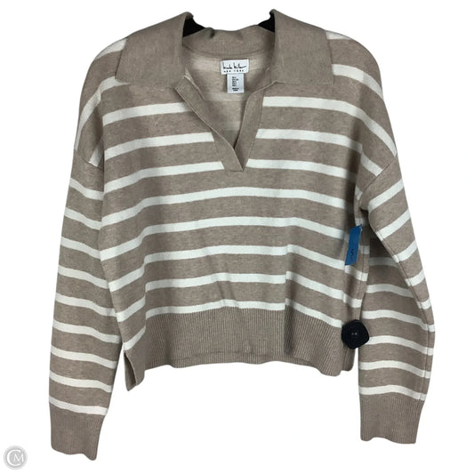 Sweater By Nicole Miller In Striped Pattern, Size: L