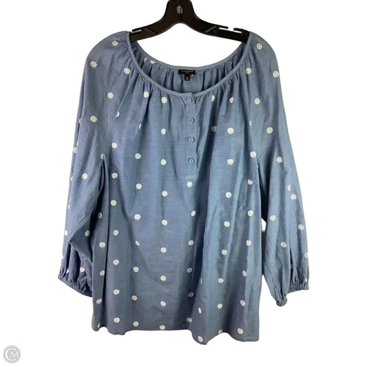 Top Long Sleeve By Talbots In Blue Denim, Size: 2x